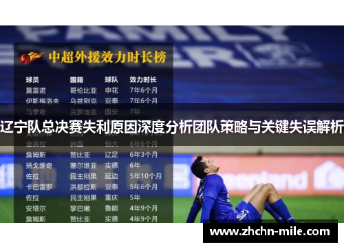 辽宁队总决赛失利原因深度分析团队策略与关键失误解析